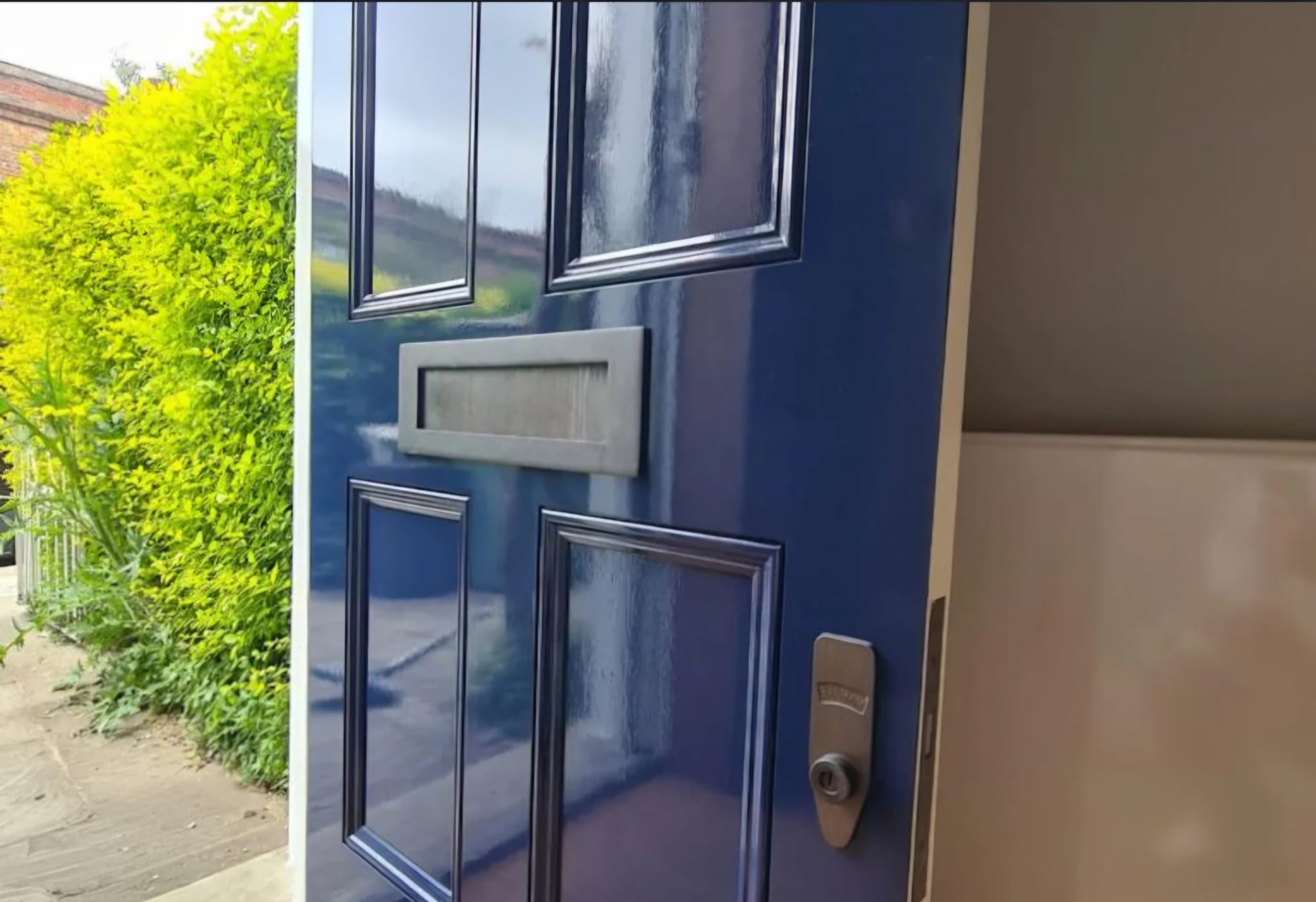 Navy gloss front door repaint, Norwich